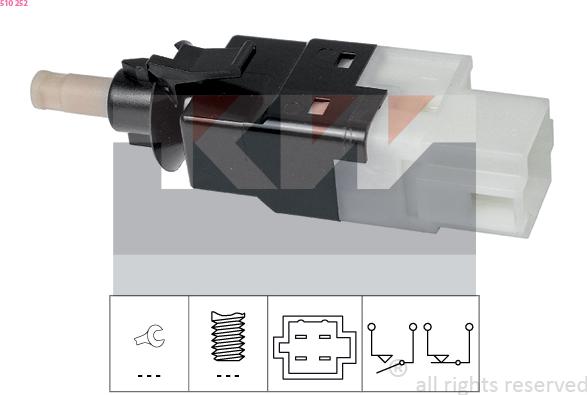 KW 510 252 - Перемикач стоп-сигналу autodetail.com.ua