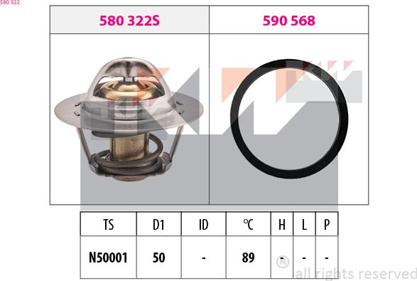 KW 580 322 - Термостат, охолоджувальна рідина autodetail.com.ua