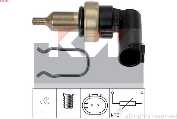 KW 530 343 - Датчик, температура охолоджувальної рідини autodetail.com.ua