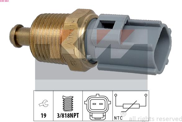 KW 530 363 - Датчик, температура оливи autodetail.com.ua