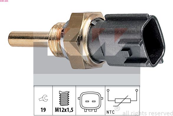 KW 530 225 - Датчик, температура оливи autodetail.com.ua