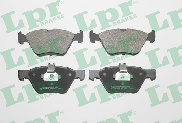 LPR 05P406 - Комплект гальмівних накладок, дискове гальмо autodetail.com.ua