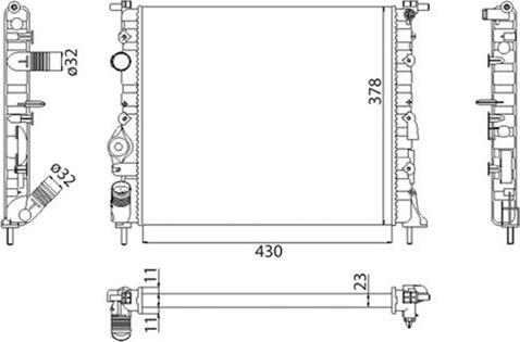 Magneti Marelli 350213261003 - Радіатор, система охолодження двигуна autodetail.com.ua