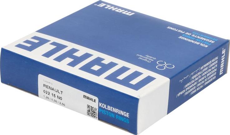 MAHLE 022 15 N0 - Комплект поршневих кілець autodetail.com.ua