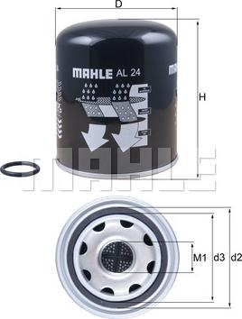 MAHLE AL 24 - Патрон осушувача повітря, пневматична установка autodetail.com.ua