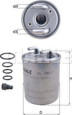 MAHLE KL 490/1D - Фільтр палива autodetail.com.ua