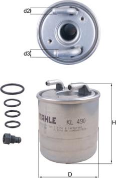 MAHLE KL 490D - Фільтр палива autodetail.com.ua