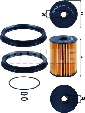 MAHLE KX 504D - Фільтр палива autodetail.com.ua