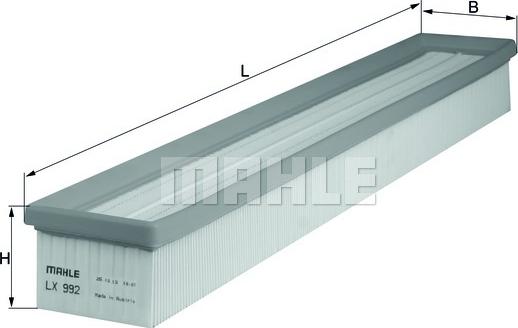 MAHLE LX 992 - Повітряний фільтр autodetail.com.ua