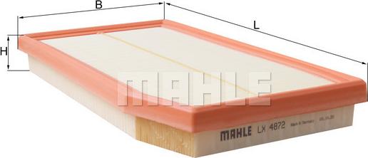 MAHLE LX 4872 - Повітряний фільтр autodetail.com.ua