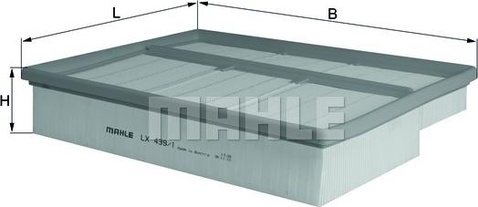 MAHLE LX 439/1 - Повітряний фільтр autodetail.com.ua