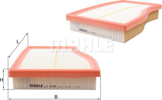 MAHLE LX 4784 - Повітряний фільтр autodetail.com.ua