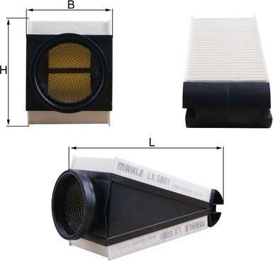 MAHLE LX 5861 - Повітряний фільтр autodetail.com.ua