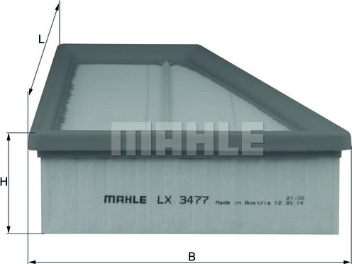 MAHLE LX 3477 - Повітряний фільтр autodetail.com.ua