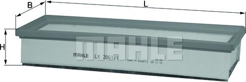 MAHLE LX 2061/1 - Повітряний фільтр autodetail.com.ua