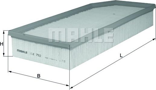 MAHLE LX 752 - Повітряний фільтр autodetail.com.ua