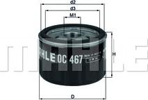 MAHLE OC 467 - Оливний фільтр autodetail.com.ua