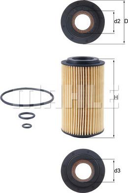 MAHLE OX 153D3 - Оливний фільтр autodetail.com.ua