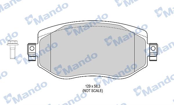 Mando MBF015304 - Комплект гальмівних накладок, дискове гальмо autodetail.com.ua