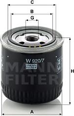 Mann-Filter W 920/7 - Оливний фільтр autodetail.com.ua