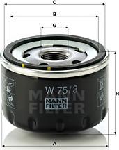 Mann-Filter W 75/3 - Оливний фільтр autodetail.com.ua