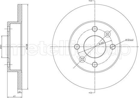 Metelli 23-0082 - Гальмівний диск autodetail.com.ua