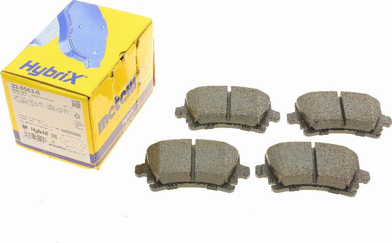 Metelli 22-0553-0 - Комплект гальмівних накладок, дискове гальмо autodetail.com.ua