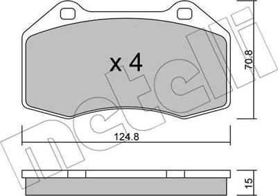 Metelli 22-0651-0 - Комплект гальмівних накладок, дискове гальмо autodetail.com.ua