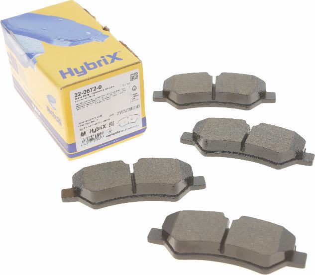 Metelli 22-0672-0 - Комплект гальмівних накладок, дискове гальмо autodetail.com.ua
