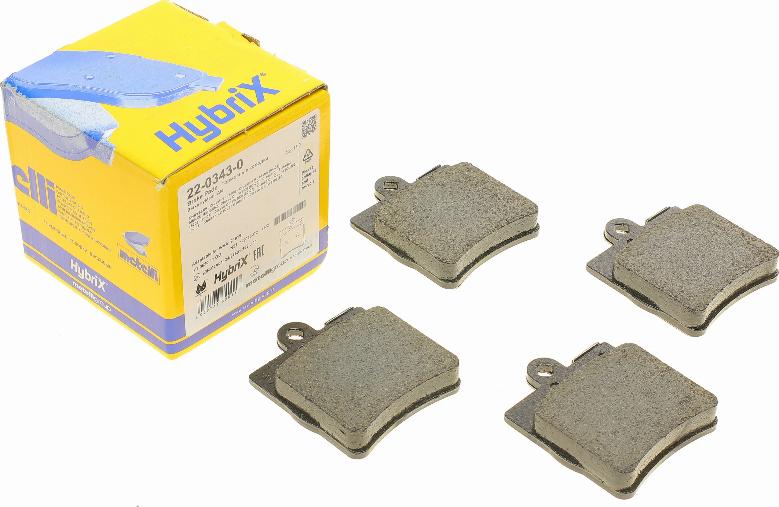 Metelli 22-0343-0 - Комплект гальмівних накладок, дискове гальмо autodetail.com.ua