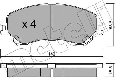 Metelli 22-1111-0 - Комплект гальмівних накладок, дискове гальмо autodetail.com.ua