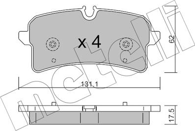 Metelli 22-1261-0 - Комплект гальмівних накладок, дискове гальмо autodetail.com.ua