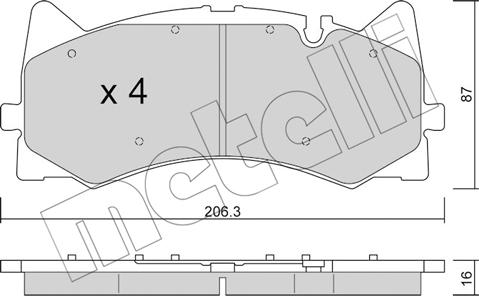 Metelli 22-1271-0 - Комплект гальмівних накладок, дискове гальмо autodetail.com.ua