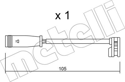Metelli SU.313 - Конт. попер. сигналу, знос гальм. накл. autodetail.com.ua