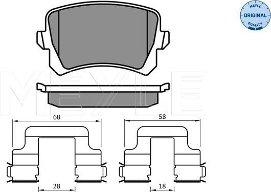 Meyle 025 244 8317 - Комплект гальмівних накладок, дискове гальмо autodetail.com.ua