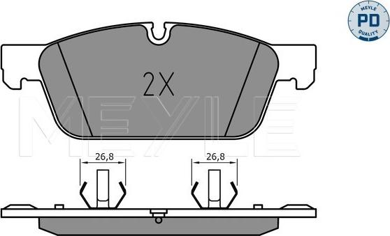 Meyle 025 255 3119/PD - Комплект гальмівних накладок, дискове гальмо autodetail.com.ua