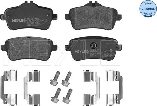 Meyle 025 252 1518 - Комплект гальмівних накладок, дискове гальмо autodetail.com.ua