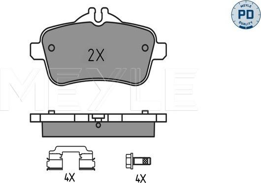 Meyle 025 252 1618/PD - Комплект гальмівних накладок, дискове гальмо autodetail.com.ua