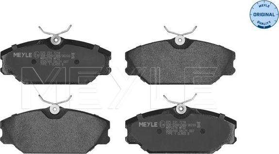Meyle 025 231 7218 - Комплект гальмівних накладок, дискове гальмо autodetail.com.ua