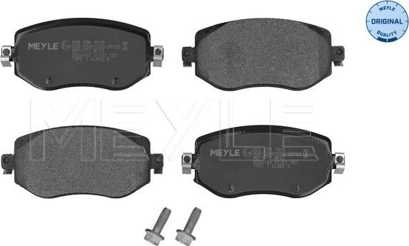 Meyle 025 226 1019 - Комплект гальмівних накладок, дискове гальмо autodetail.com.ua