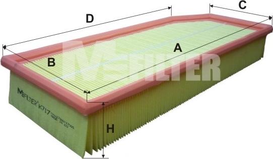 Mfilter K 717 - Повітряний фільтр autodetail.com.ua