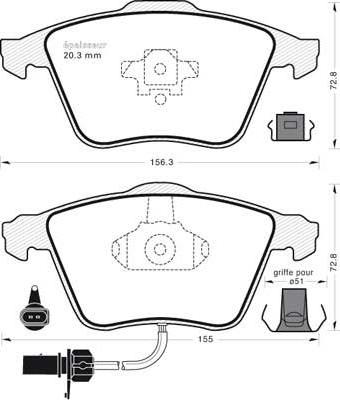 TOMEX brakes 14-23 - Комплект гальмівних накладок, дискове гальмо autodetail.com.ua