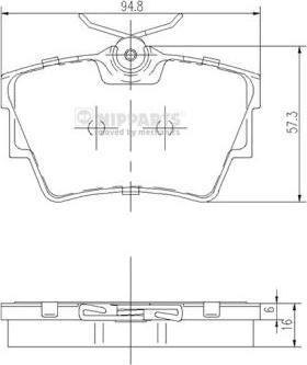 Nipparts J3611047 - Комплект гальмівних накладок, дискове гальмо autodetail.com.ua