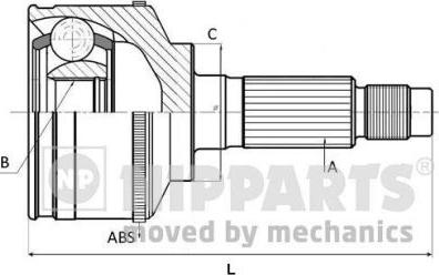 Nipparts N2821048 - Комплект шарнірів, приводний вал autodetail.com.ua