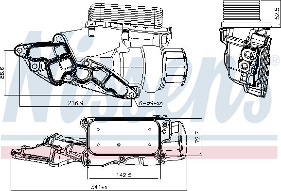 Nissens 90933 - Охолоджувач оливи, моторна олива autodetail.com.ua