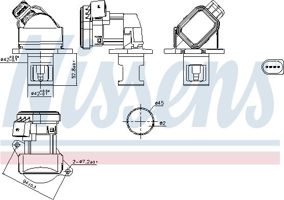 Nissens 98438 - Клапан системи рециркуляції ВГ autodetail.com.ua