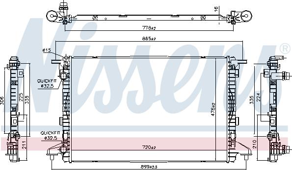Nissens 606463 - Радіатор, система охолодження двигуна autodetail.com.ua
