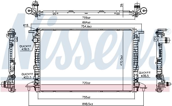 Nissens 606462 - Радіатор, система охолодження двигуна autodetail.com.ua