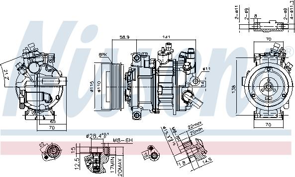 Nissens 890602 - Компресор, система кондиціонування повітря autodetail.com.ua