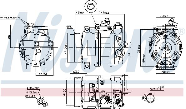 Nissens 890634 - Компресор, система кондиціонування повітря autodetail.com.ua